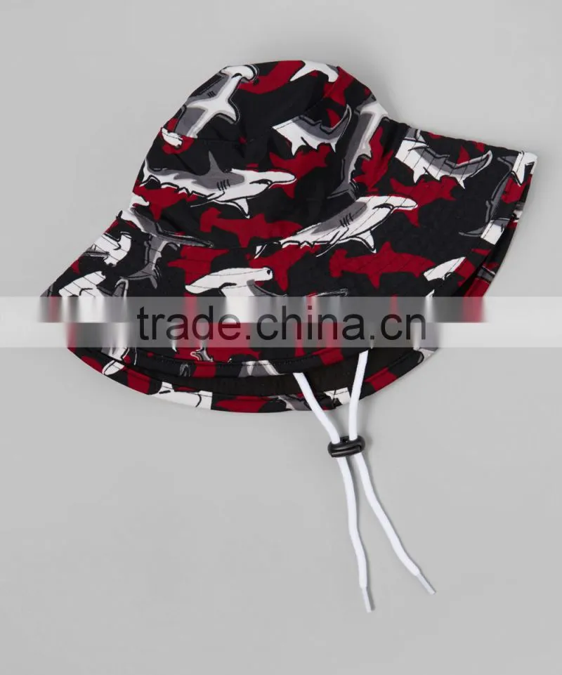 New Design Girl Hat With Reef Red Shark Bucket Girl Printed Hat Girls Wear A-NP-KC905-338
