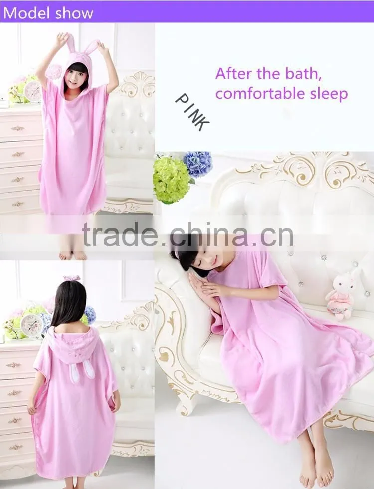 Organic bamboo kids hooded poncho towel hooded changing robe