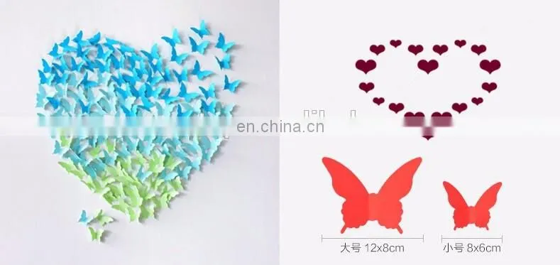 Colorful 3D Butterfly Paper Wall Sticker Home Decoration Wholesale