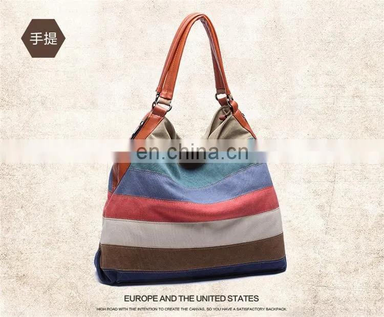 JL Bag17029 2017 Woman Bag Canvas Leisure Rainbow Bag Modern Lady Bag