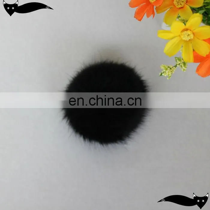 Genuine black 7cm fur ball accessories rabbit fur ball