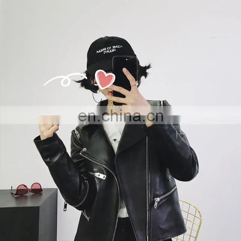 Latest Fashion Custom Black Winter Cheap Leather Jackets Women Leather Jacket Wholesale