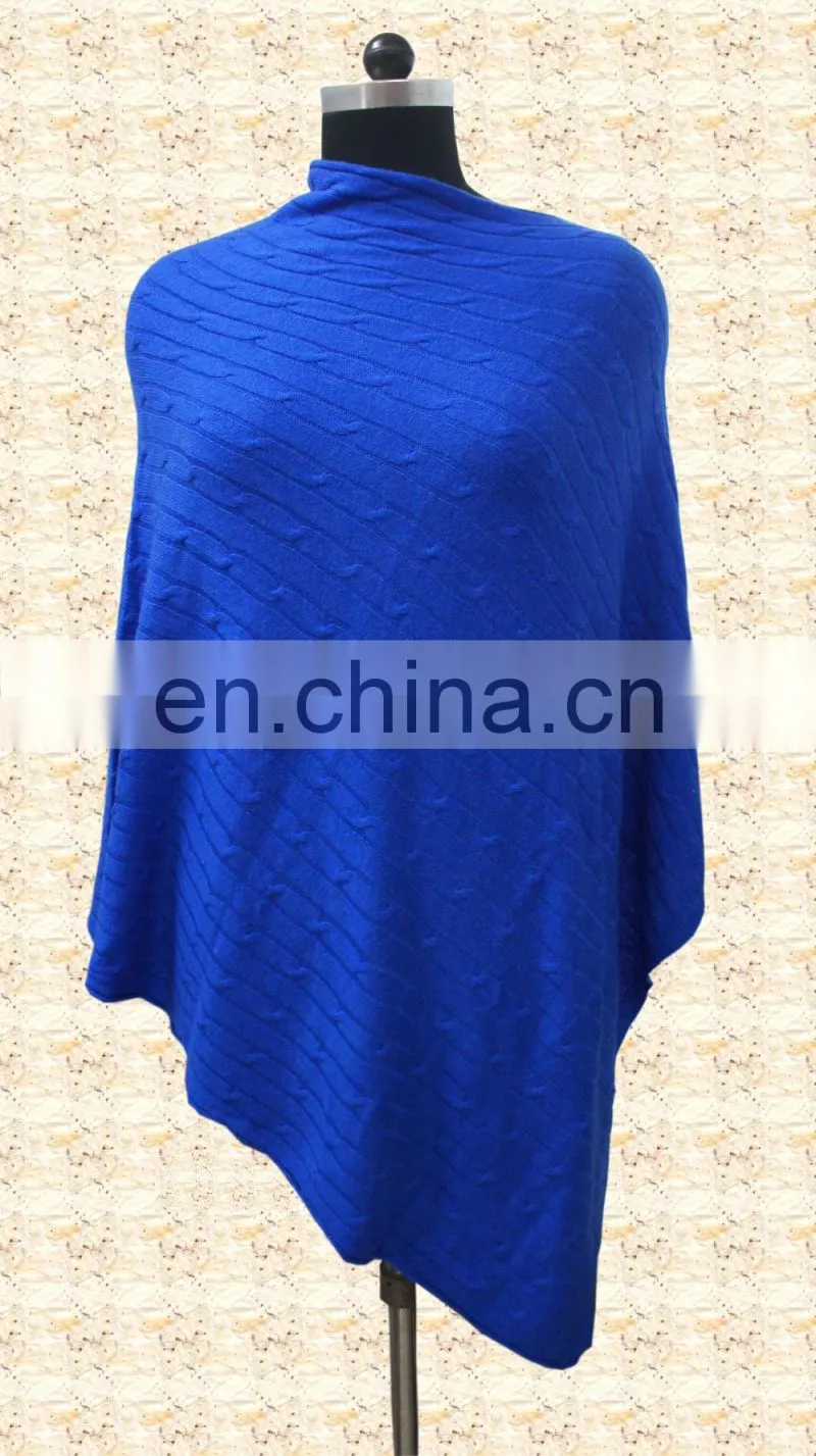 Knitted Poncho,Plain Knit, Cable Knit