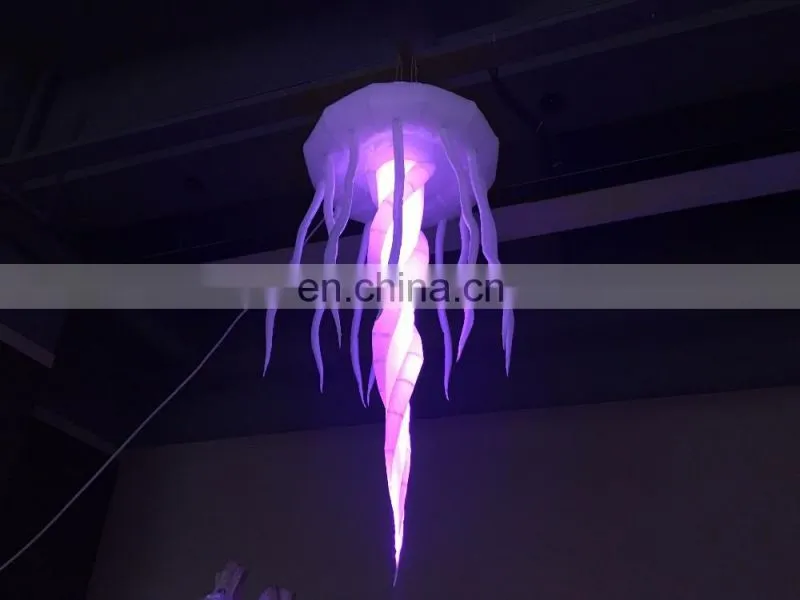 Purple inflatable jellyfish scaleph LED light, decoration for trade show