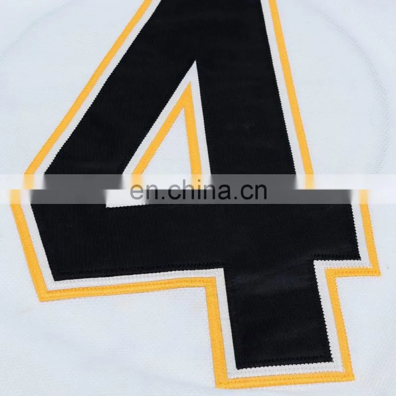 Wholesale customized yellow boston jersey embroidered hockey jersey