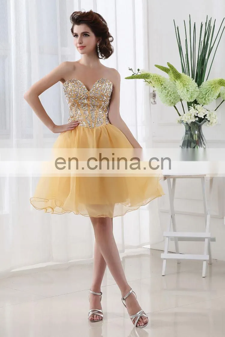 Wholesale Sweetheart Sleeveless Crystal Tulle Short Cocktail Dress SD015