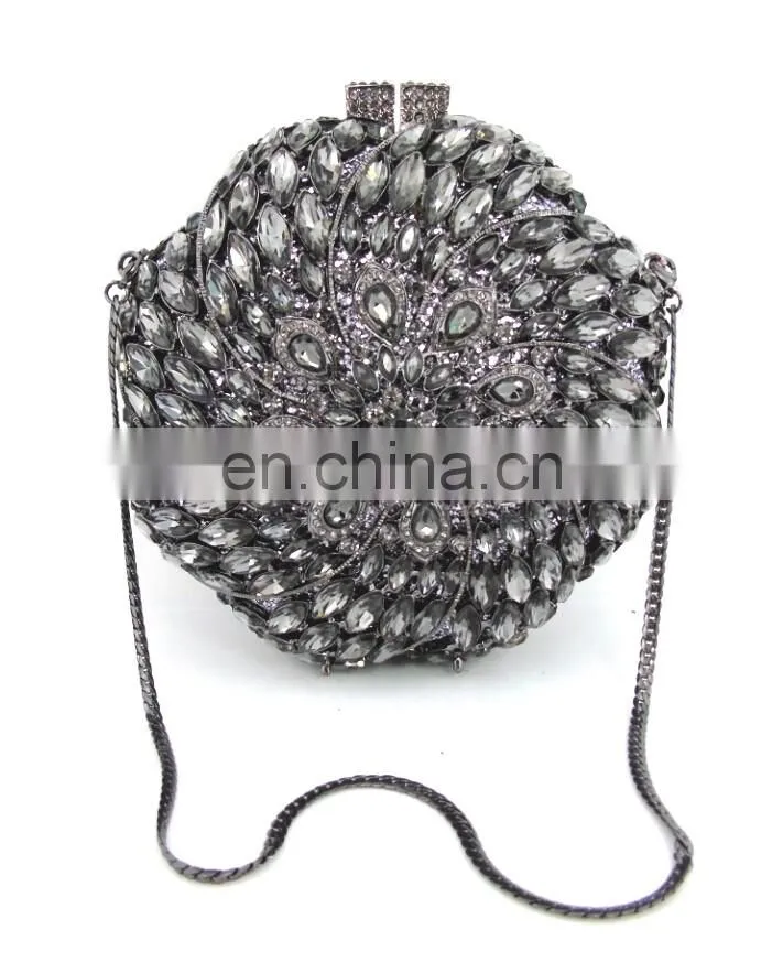 Black elegant rhinestone box clutch evening bags wedding bridal bags