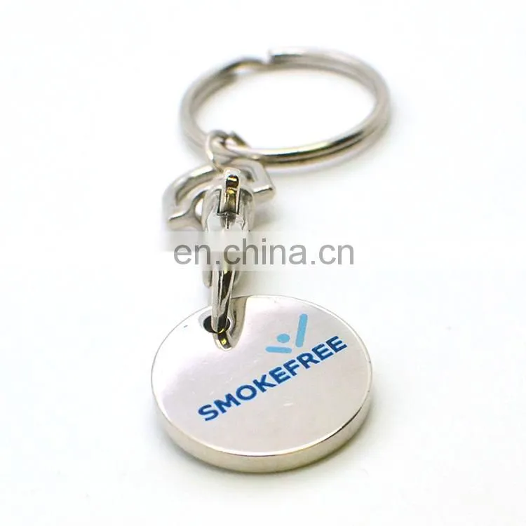 Metal souvenir custom trolley caddy coin keychain