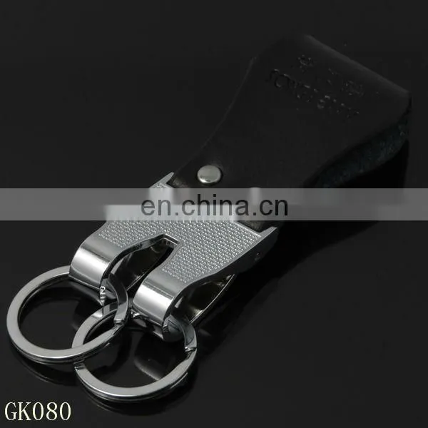 Genuine leather belt key chain with keyring-GK080