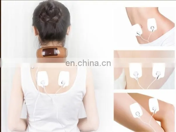 Electric U Shape Back Neck Shoulder Electrical Pulse Shock Body Massager Remote Control With Heat Portable EMS Neck Massager
