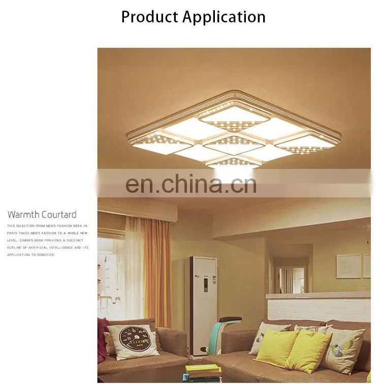 Iron Acrylic Rectangular Simple LED Ceiling Light Atmosphere Living Room Bedroom Lights
