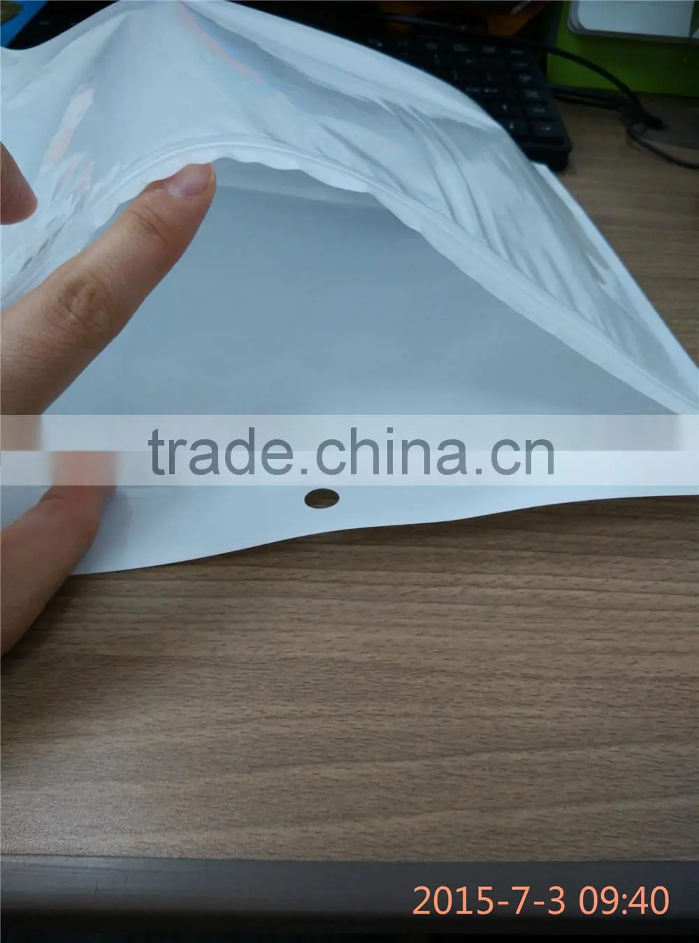 Clear White Resealable Stand Pp Pouch with zip lock and hole