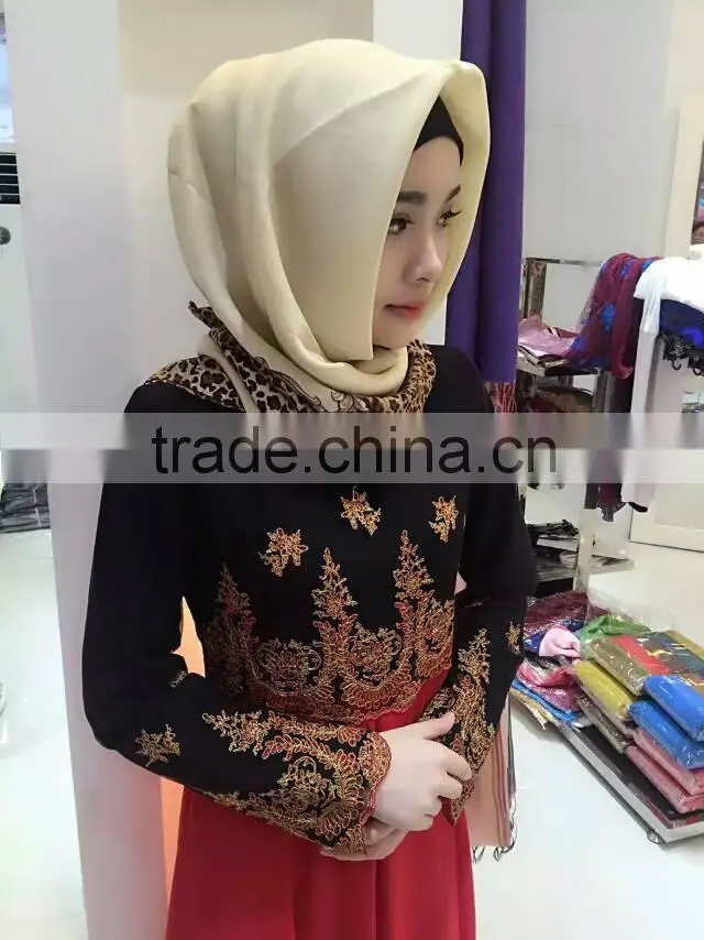 New 2015 110*110cm French cotton square islamic scarf