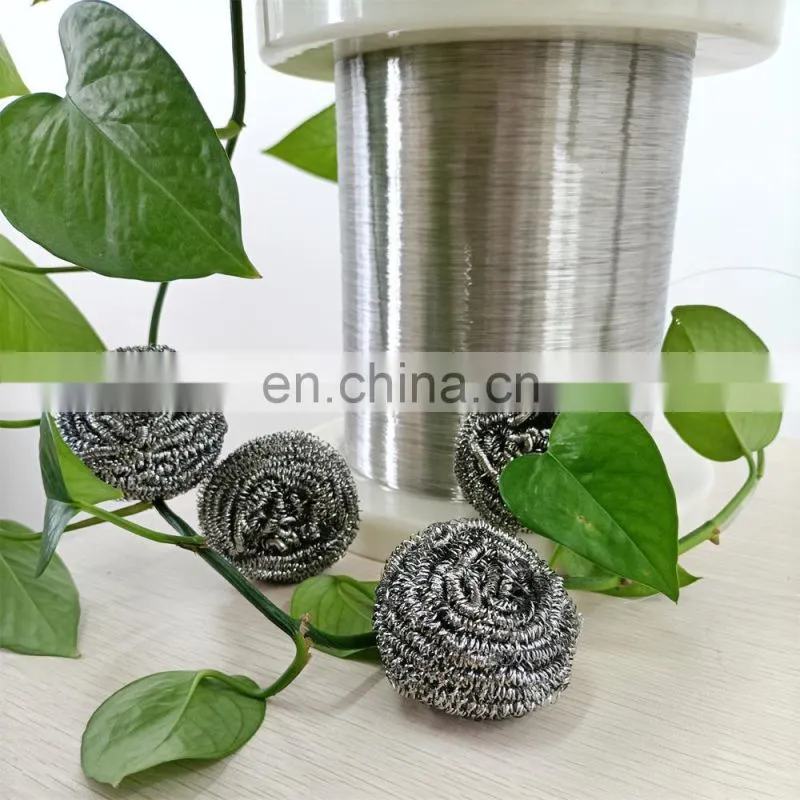 16g stainless steel 410 wire 0.13mm pot scrubber for kitchen cleaning