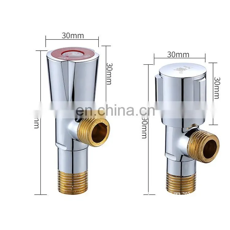 high quality toilet brass angle valve in chrome plated with plastic handle