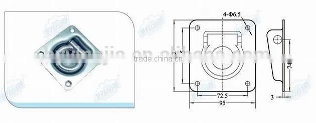 04412 Cargo Tie Down Rope D Ring lashing rings