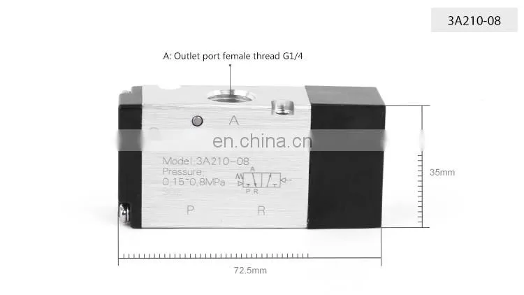 SNS 3A series two-position three-way industrial solenoid pneumatic air exterior control valve