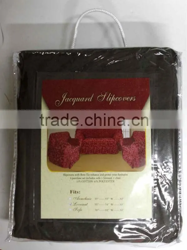 100% polyester fashion dyed jacquard solid color sofa cover