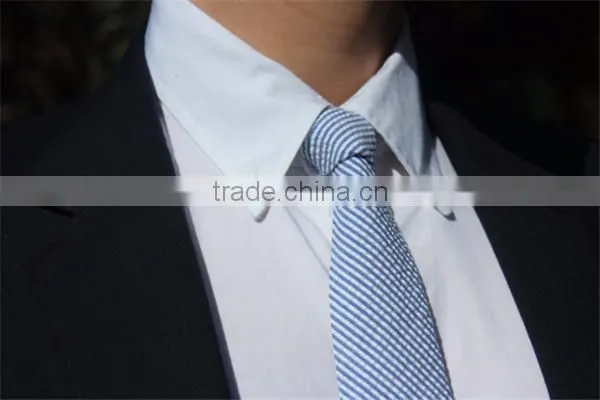 Mens Navy Seersucker Tie