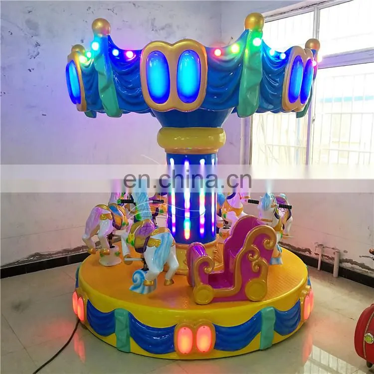 Coin operated mini 3 seats carousel kiddie rides for sale
