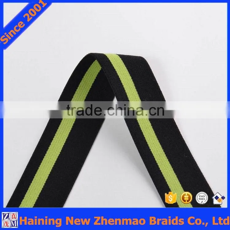 Fashion colored stripe woven elastic for garments accessories