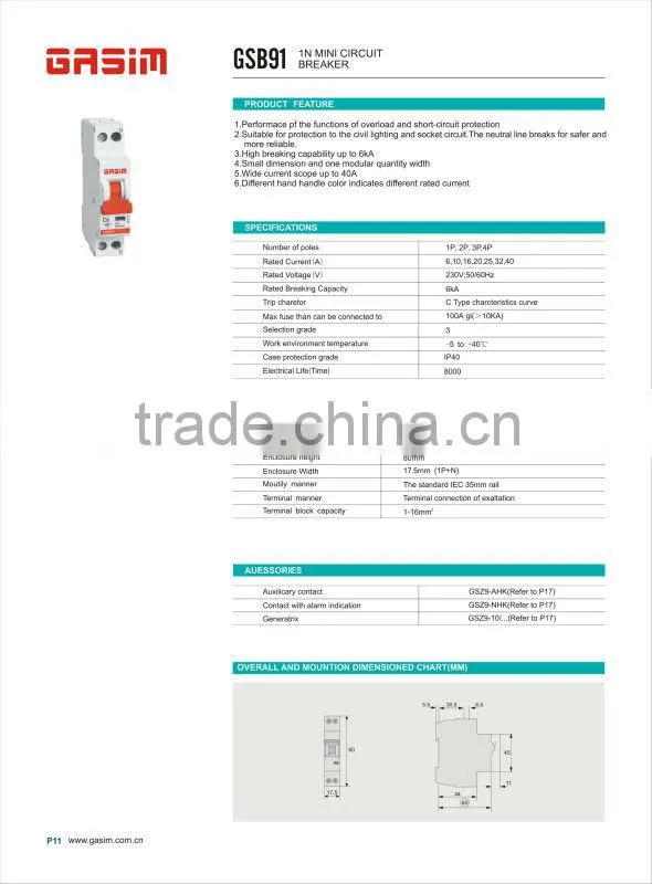 2014 best sell automatic reset circuit breaker