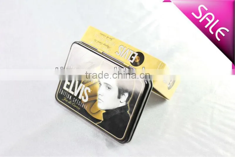 small metal tin box for card game