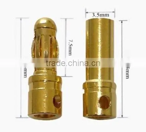 Gold Tone Metal Banana Plug Male Female Banana Bullet Connector