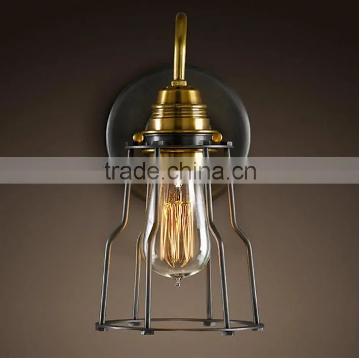Aged Steel Edison Bulb Wall Light
