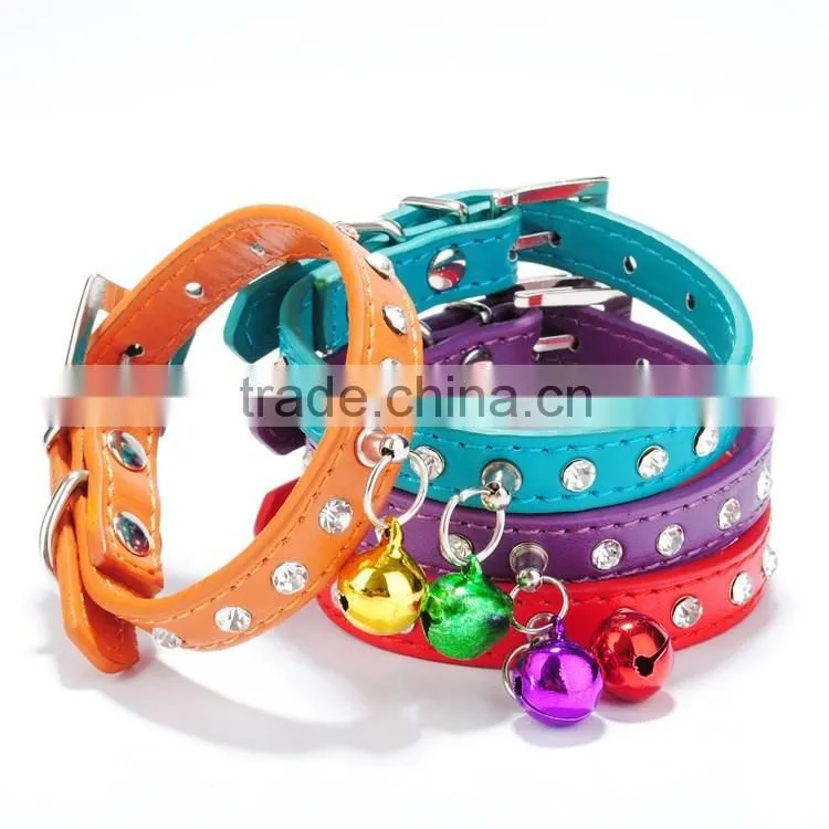 Cat dog chain pet supplies single diamond bells pet collar