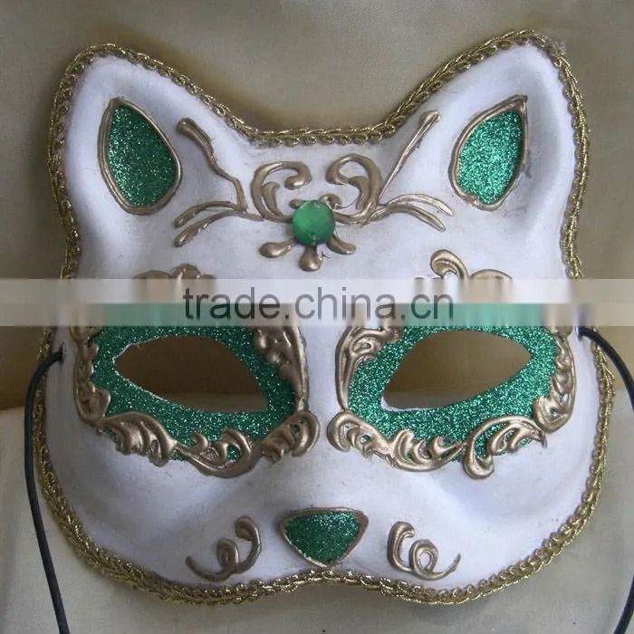 Glitter Green Powder Eye Mask Cat Shaped