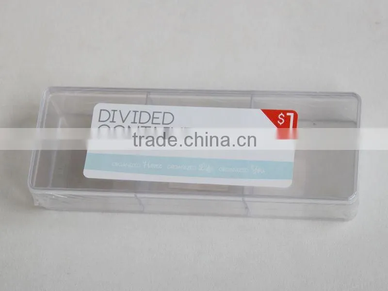 divided container with plastic lid and divider