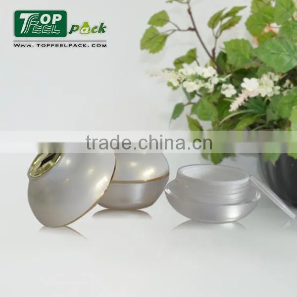 2015 Hot selling Pearl White Plastic Cream Jar for Skin Care Cream 30g 50g 10g