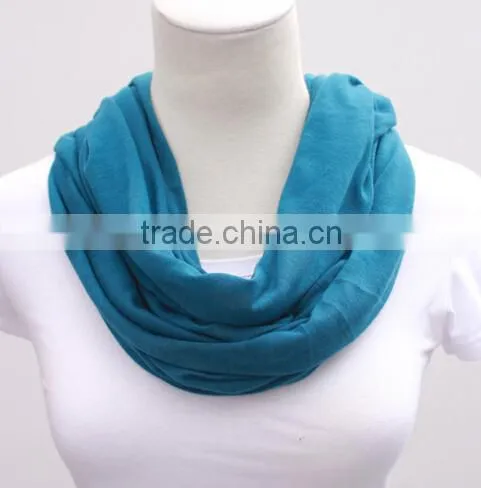 Hot Sale Woman Fashion Plain Cotton Infinity Scarf