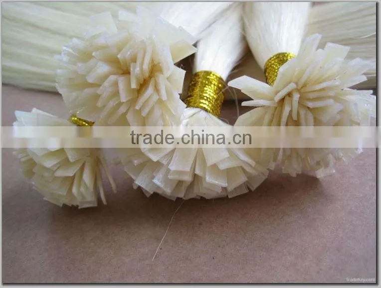 Wholesale 100% human keratin hair silky straight flat tip hair extension