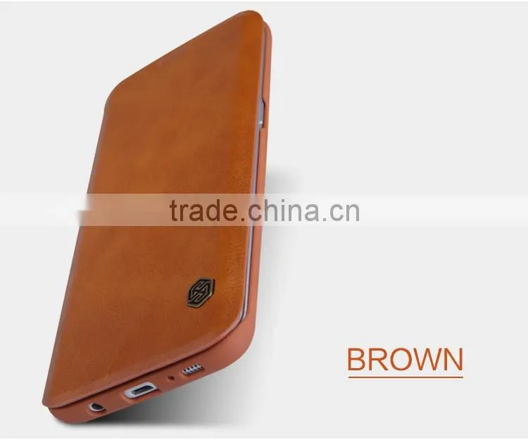 Nillkin Brand Qin Series Luxury Card Holder Case for Samsung S7 Edge Shockproof Flip Leather Case MT-5515