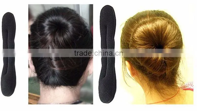 New Fashion Women Headwear Stylish Hair Twister Headbands Bun Making Tool Black Sponge Roller Women