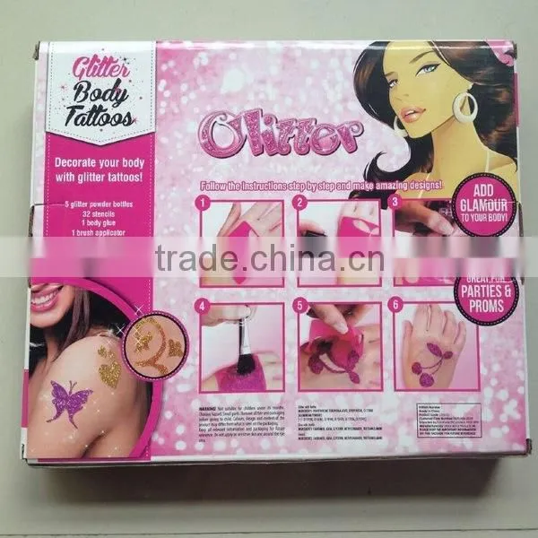 DIY body glue art glitter tattoo kit