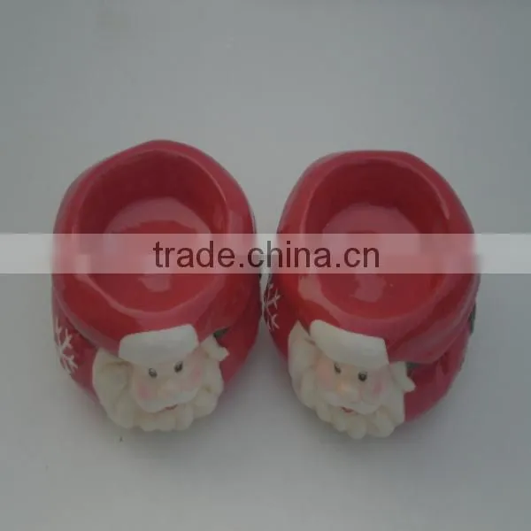 hand painted christmas shape ceramic candle holder
