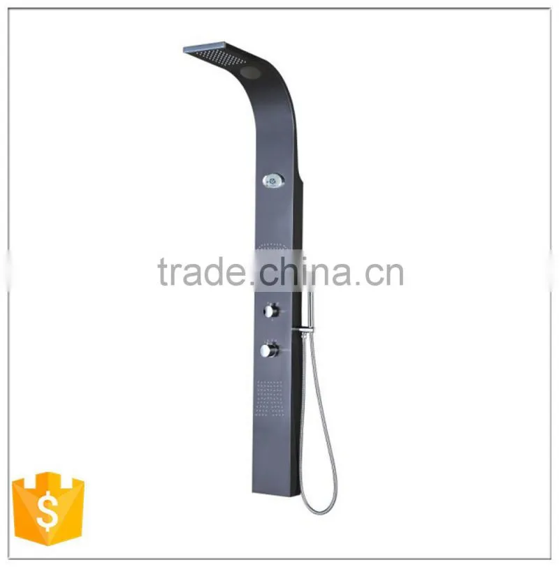 luxury morden design thermostatic rain top shower stainless steel wall shower panel set with CE