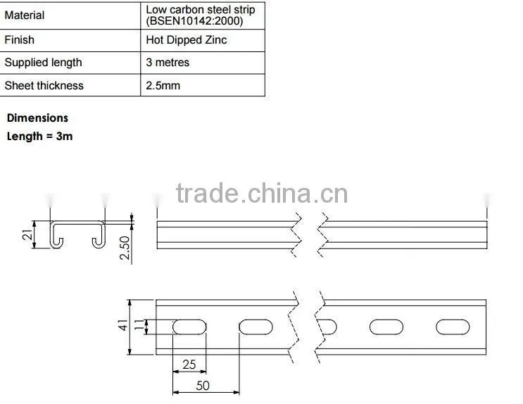 Unistrut 41x21 Slotted Hot Dip Galvanised Channel Roll Forming Machine