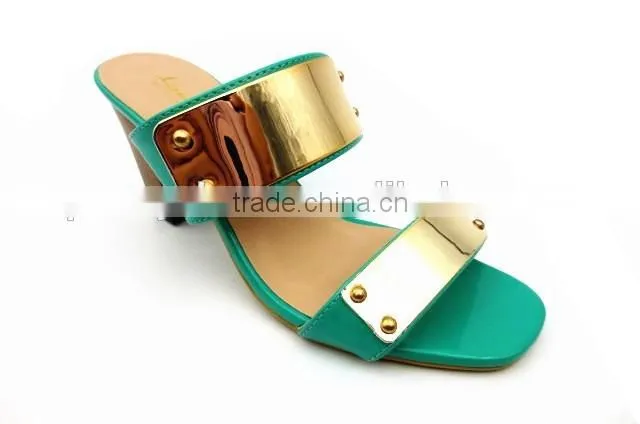 new fashion hot sell green with gold office slipper