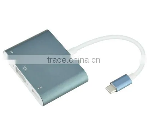 usb c hub digital av multiport adapter type c to usb3.0 + vga + type c adapter