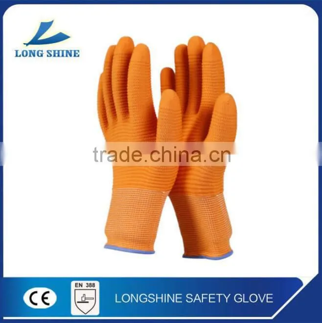 Hot Sale 13G Red / Orange Knitted Cut Resistant level 5 Garden Working Gloves/Safety Glove with CE Certification