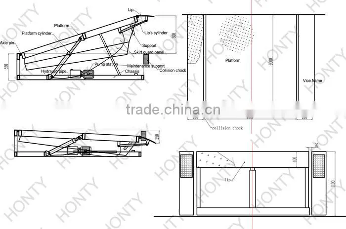 6T Stationary Hydraulic Dock Ramp Leveler