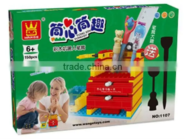 Construction block toy Block Set pencil vase