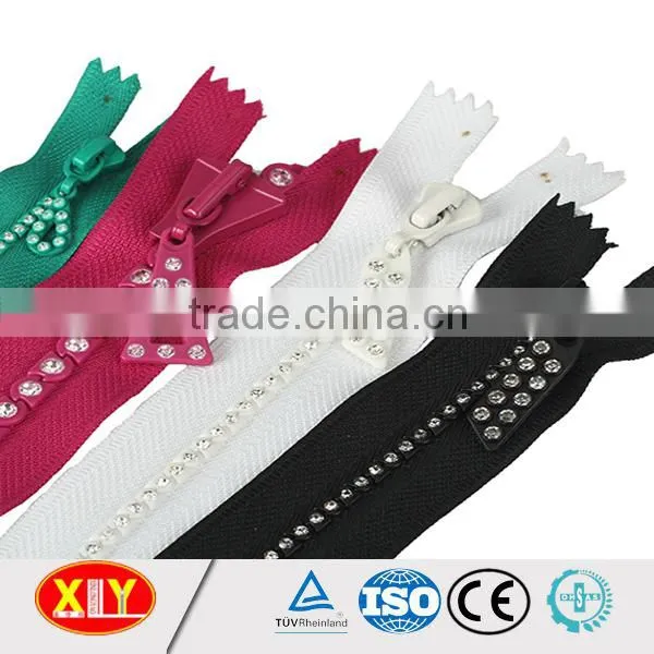 China XLY zipper #5 close end fancy style diamond zipper
