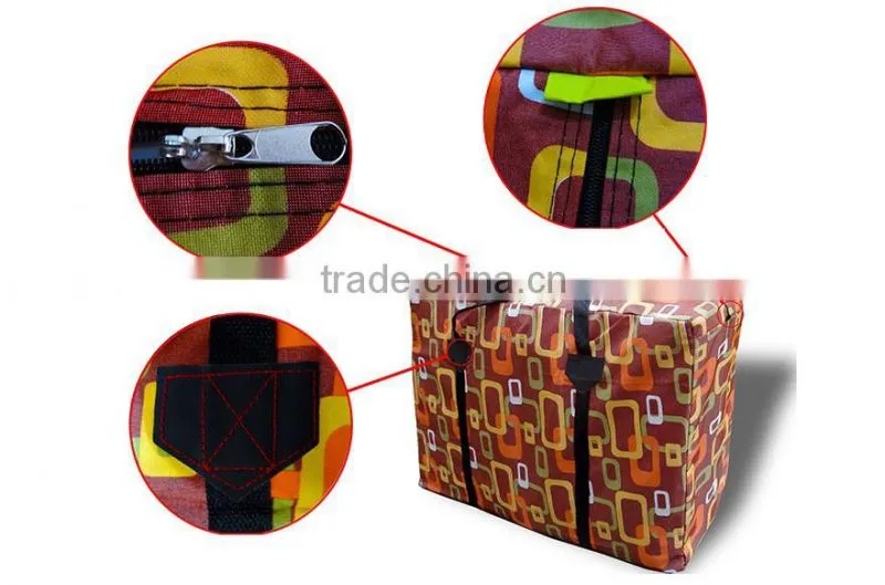High quantity promotional laminated zipper bedding bag wholesale