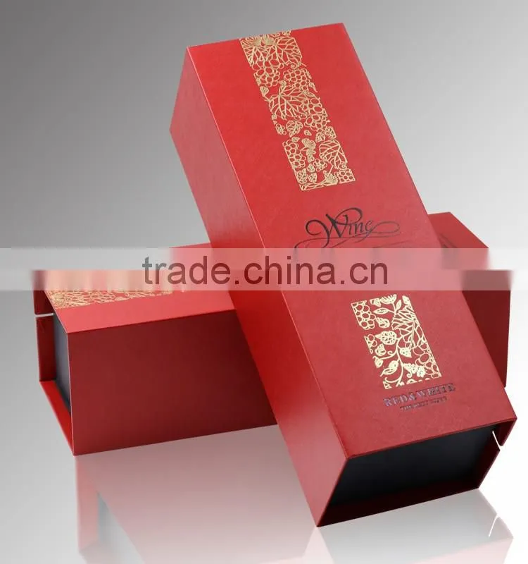 recycled decorate branded design cardboard paper wine boxes wholesale
