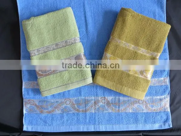 cheap soft water absorption cotton bowknot jacquard cut pile face towels with embriodery